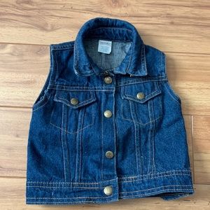 Original Hopscotch Denim Jean Vest Jacket 12 months Vintage Dungarees 80s 1980s